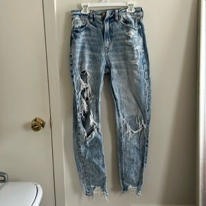American Eagle distressed mom jeans